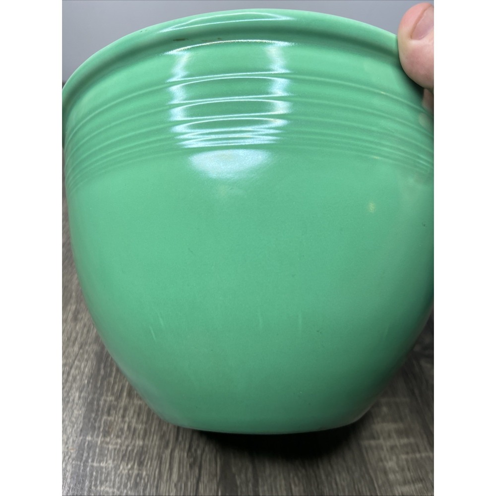 VTG 30's Fiesta Ware Nested Mixing Bowl #7 From Set USA HLC Green Bottom Rings - Picture 12 of 16